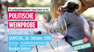 Einladung zur politischen Weinprobe mit Tobias Eckert